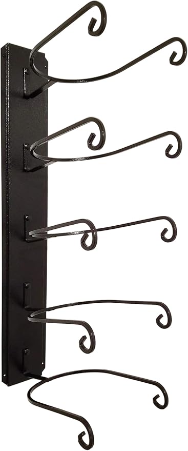 American Made 5 Hat Cowboy Hat Rack – Classic Wall Mounted Hat Holder Black Steel