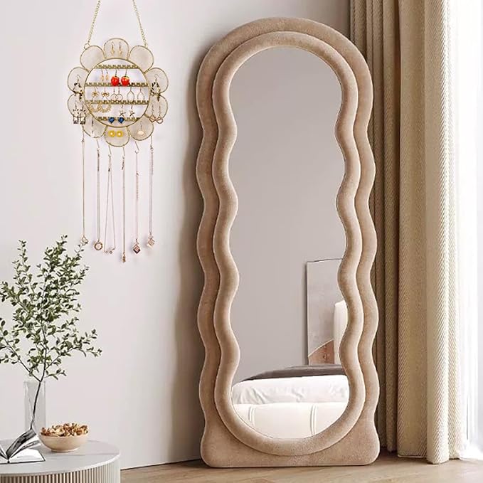 Flower Shaped Earring Holder Wall Mounted Earring Rack Hanging Jewelry Organizer Wall Necklaces Storage Grid Shape Jewelry Display Stand for Stud Earring Bracelets