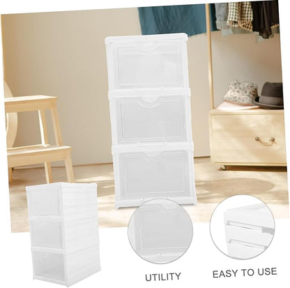 Healifty 1set Shoe Storage Boxes Stackable and Space-saving Multi-layer Organizer for Sneakers Drawer Design for Easy Access Fits Shoe Types