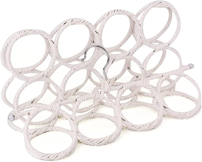 Tosnail Pack of 2 Scarf Hanger Holder Organizer Space Saver for Tie, Belt, Scarves, Socks - White