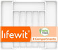 Lifewit Silverware Drawer Organizer, Expandable Utensil Tray for Kitchen, BPA Free Flatware and Cutlery Holder, Adjustable Plastic Storage for Spoons Forks Knives, 10.9"-17.5" x 13.7", White