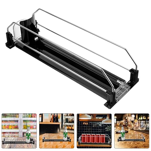 2pcs Automatic Pusher Soda Dispenser Refrigerator Drink Organizer for Cans Smooth Finish Easy to Install Suitable for Soda and Beer Compact Design for Fridge and Pantry