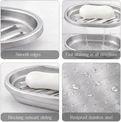 Chandler Stainless Steel Soap Dish for Shower & Bathroom Sink – Heavy Duty Metal Soap Holder, Hanging Soap Holder, Brushed Nickel Soap Dish with Drainage, Anti-Rust Stainless Steel Soap Bar Holder
