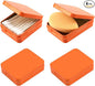 4PCS Portable Travel Cotton Pad Holder & Small Makeup Sponge Storage Box, Bathroom Vanity Canisters Organizer for Floss Picks, Cotton Balls, Swabs - Orange Cosmetic Dispenser (Orange)