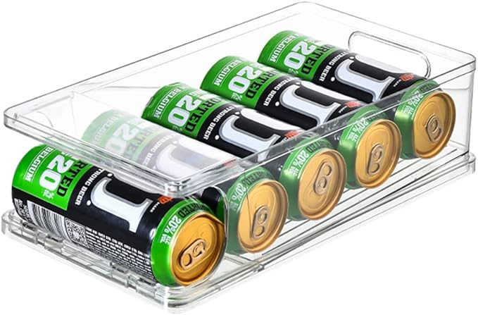 Xicennego Large Stackable Soda Can Organizer for Refrigerator, Fridge Can Organizer Dispenser for Tall Cans of 500ml/17oz, Beverage Can Holder for Refrigerator, Pantry, Cupboard