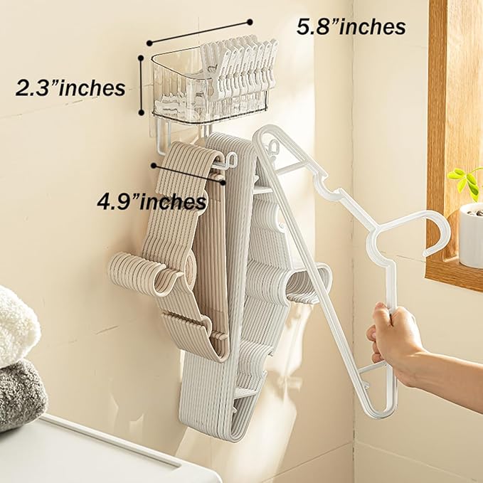Adhesive Clear Hanging Headband Organizer Wall, Makeup Storage Box with Brackets Rack Caddy for Hair Headband Jewelry Clips Pins Rings