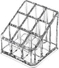 Acrylic Makeup Organizer Cosmetic Storage Display Case Makeup Brush Holder Organizer Lipstick Dispenser Canister Bathroom Container (3.5 x 3.5 x 2.6 in, 9 Partitions, Transparent)
