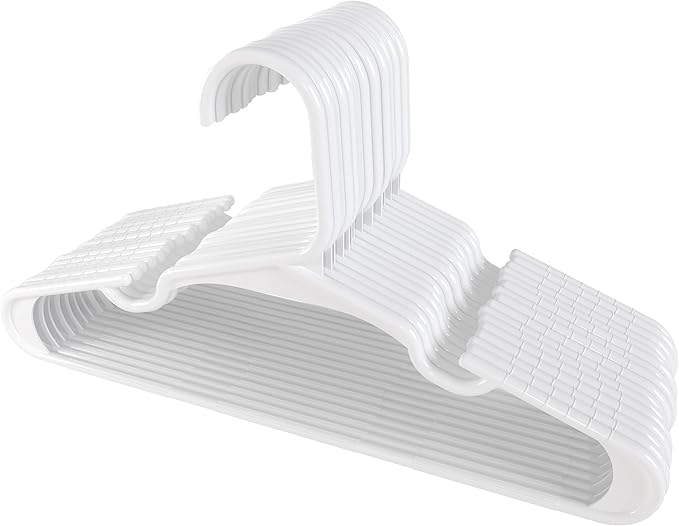 Utopia Home 20 Pack Kids Hangers - 11.5 Inch Plastic Baby Hangers for Closet - Childrens Hanger for Clothes & Infant Hanger for Closet - for Everyday Standard Use (White)
