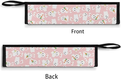 Cute Bunny Print Reusable Travel Tableware Carrying Bag Storage Case Cutlery Flatware Organziers for Straw Spoon Fork Chopsticks Portable Utensil Holder