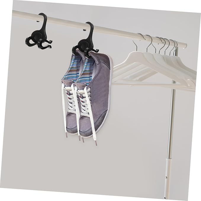 10pcs Slipper Hanger Hooks for Shoes Storage Vertical Shoe Display Organizer Space-Saving for Home Store Hotel Black Design