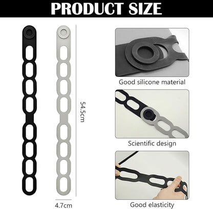 2 Pcs Silicone Pot Cover Fixing Strap, Minimalist Crock Pot Lid Holder Supplies, Silicone Straps Suitable for Storing Curtains, Yoga Mats & Pot Covers