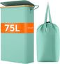 Lifewit 75L Slim Laundry Hamper with Lid, Narrow Laundry Basket with Removable Bag & Bamboo Handles, Fodable Thin Dirty Clothes Hamper for Laundry Collapsible Bin for Bathroom Bedroom Dorm, Sage Green