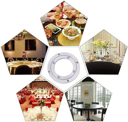 Lazy Susan Bearing, Lazy Susan Hardware Turntable Bearing Lazy Susan Parts Heavy Duty Aluminium Alloy Rotating Bearing Plate Turntable Round Dining Table (10 inches*H8.5MM)