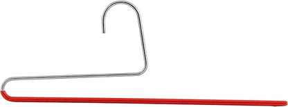 Mawa by Reston Lloyd Reverse Hook Trouser Series Non-Slip Space-Saving Clothes Hanger with Single Rod for Pants, Style KH/35U, 1-Each, Red