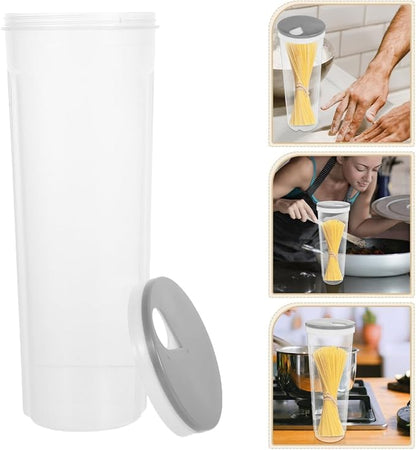 Vertical Noodle Jar with Rotating Lid Food Storage Container for Spaghetti Grains Cereal Nuts Beans Kitchen Organization 11.22 X 4.13 X 3.34 Inches