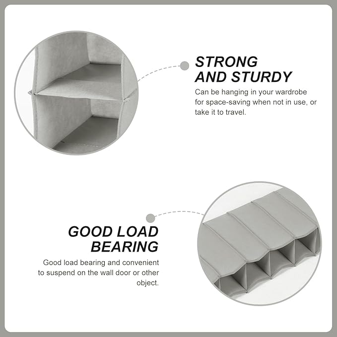 Garneck Foldable Hanging Shoe Organizer Rack 10-Layer Narrow Closet Storage Bag Portable Space-Saving Shoes Holder for Indoor Outdoor Use