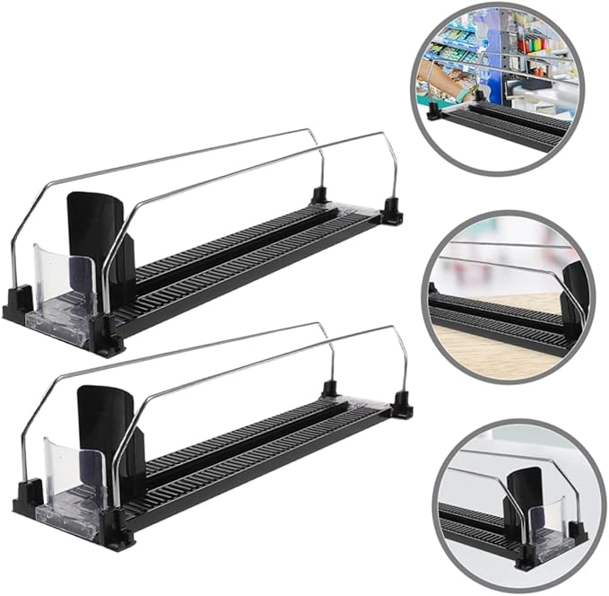 MERRYHAPY 2pcs Refrigerator Drink Pusher Machine Automatic Drink Shelf Replenishment Pusher Bottle Sliding Organizer Propeller Shop Vending Machine