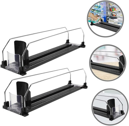 MERRYHAPY 2pcs Refrigerator Drink Pusher Machine Automatic Drink Shelf Replenishment Pusher Bottle Sliding Organizer Propeller Shop Vending Machine