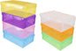 Happyyami 7pcs Shoe Storage Box Set Stackable Organizer for High Heels Sneakers Boots Space-saving Design for Closet Entryway Multi Options Yellow