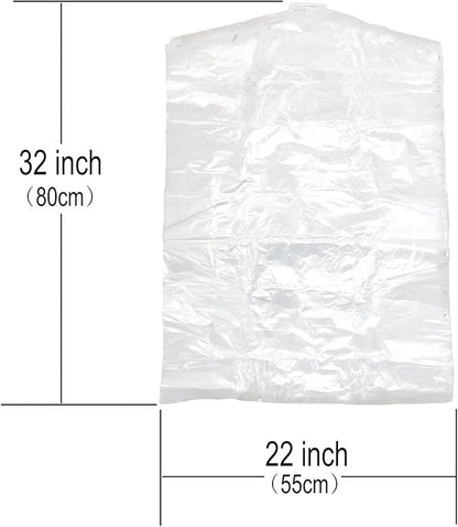 100 Pack Garment Bag,Transparent Clothing Cover, Storage Bag for Short or Children's Clothing (55 * 80)