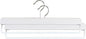 Mawa by Reston Lloyd, European Beech Wood Pant Hanger with Non-Slip Bar, 14.5" Wide Nordic Pure Series, Set of 2, White Washed