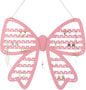 Pink Bow Hanging Earring Organizer Wall Mounted Metal Pink Jewelry Holder Coquette Bow Earring Rack Organizer Home Decor for Women Girls Bedroom Dormitory Accessories