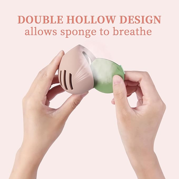 3 Pcs Makeup Sponge Holder, Cosmetic Travel Cases, Egg-shaped Blender Storage, Durable Silicone Organizer for Wet or Dry Makeup Sponges, Space-Saving, Easy to Clean (white/pink/khaki)