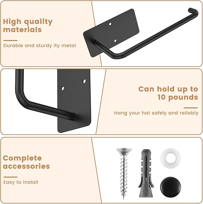 Hat Rack for Baseball Cap 2 Pack Hat Hooks Stainless Steel Hat Storage Hooks Adhesive Hat Organizer Holder Wall Mounted Hat Holder Wall Hat Organizer Hat Hanger Racks for Closet Door Living Room