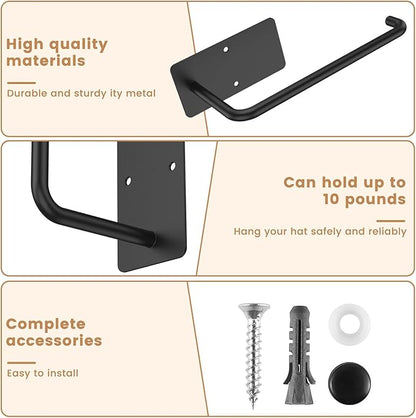Hat Rack for Baseball Cap 2 Pack Hat Hooks Stainless Steel Hat Storage Hooks Adhesive Hat Organizer Holder Wall Mounted Hat Holder Wall Hat Organizer Hat Hanger Racks for Closet Door Living Room