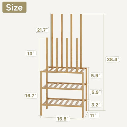 Boot Rack for Tall Boots Organizer,3-Tier Multiuse Shoe Rack and Boot Storage Rack,for Tall Boots,Sneakers,High-Heel (Natrual, 3-tier-short)