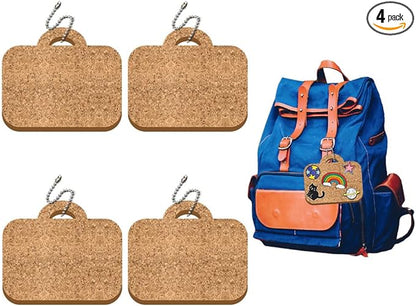 peacoblue 4Pcs Bag Enamel Pin Holder Display Board Collection with Key Chain for Bag, Backpack 4.7" x 3.9", Pins Display Frame Organizer Storage to Show Unique Styles for Student, Male, Female