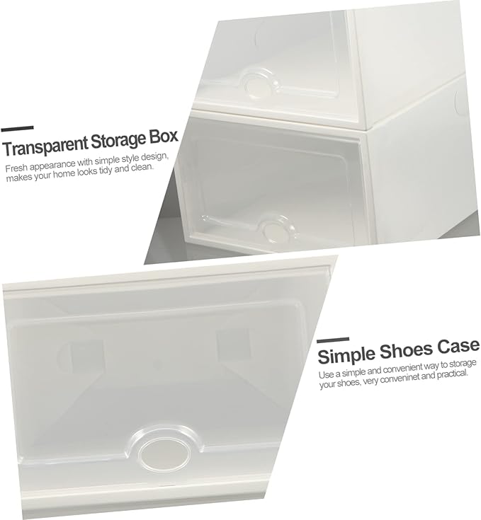 Ciieeo 6 Pcs Transparent Plastic Shoe Storage Box Drawer Style Container for Organized Home Shoes Scratch Resistant Stackable Design for Quick Access