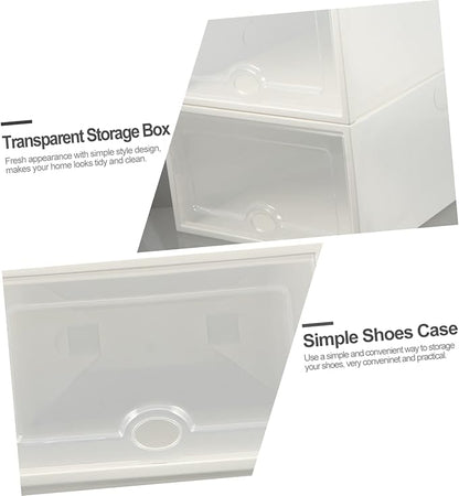 Ciieeo 6 Pcs Transparent Plastic Shoe Storage Box Drawer Style Container for Organized Home Shoes Scratch Resistant Stackable Design for Quick Access