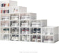 Shoe Storage Box, Plastic Stackable Shoe Organizer Closet with Door, Large Shoe Storage Bins For Closet, Space Saving Shoe Holder Sneaker Display Case Fit up to US Size 10, White, Clear (20 Pack)
