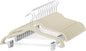 Cozymood Velvet Skirt Hangers - Pack of 24 - Velvet Hangers with Clips Ultra Thin Non Slip Velvet Pants Hangers Space Saving Clothes Hanger for Trouser, Skirts, Jeans, Dress (Beige)