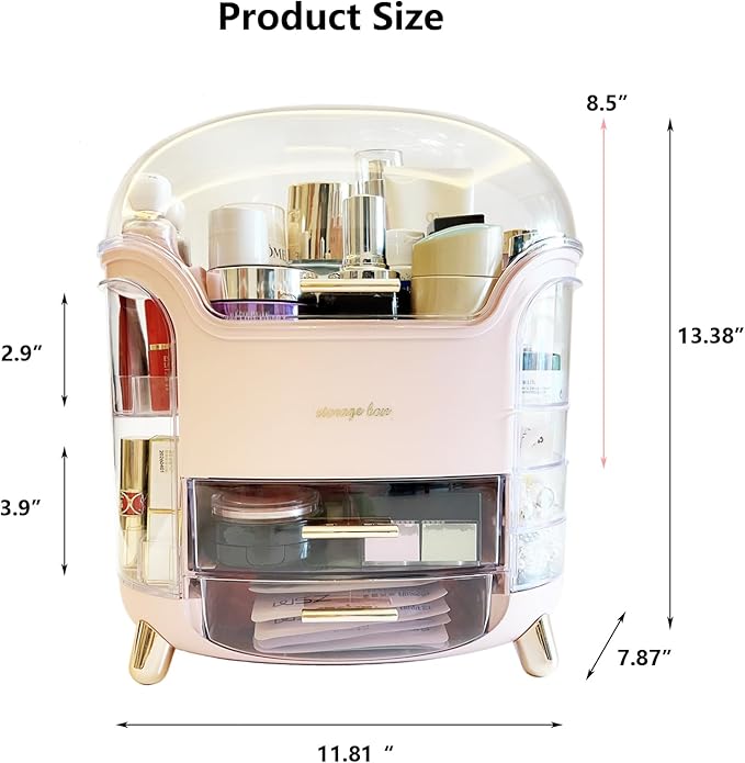 Omeily Upgrade Large Makeup Organizer Countertop Vanity Organizer Cosmetic Organizer Makeup Storage Box Bathroom Counter Organizer Perfume Skincare Organizers Gift Women Clear Design Easy Visibility