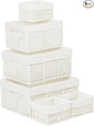 Vagusicc Wicker Storage Basket, 6 Pack Baskets for Organizing, Wicker Baskets with Handle, Rectangular Wicke Basket for Storage Shelves, Cube Storage Bins for Closet/Clothes/Dresser, White
