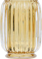 DASITON Makeup Brush holder Organizer,Crystal Cosmetic Makeup Brush Glass Brushes Storage Holder, Vintage Make Up Brush Cup striped vase(Amber)