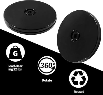 Bivethoi 2 Pack Mini Turntable Organizer, Black Rotating Tray, Acrylic Ball Bearing Plate for Kitchen, Spice Rack, TV, Laptop, Computer Monitor