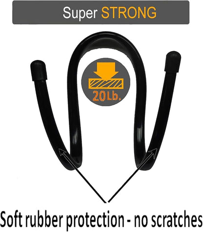 （ Upgraded ） Flexible Over The Car Seat Hard Hat Rack Holder - Portable Helmet Hanger Rack Hook for Coats, Hats, Caps, Safety Helmet, Fire Helmet, Motorcycle Helmet — 2/PK- No Helmet