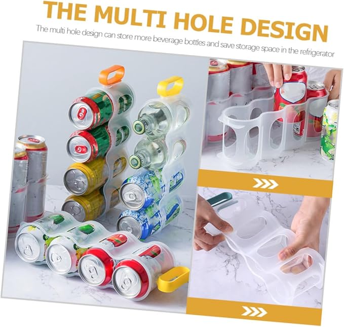 3pcs Food Containers Lids Airtight Can Dispenser Fridge Can Holder Soda Organizer