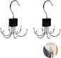 Belt Hanger, 2Pcs Belt Organizer for Closet 360°,Rotatable Max 48 Belt Storage Rack Space Saving Storage Rack for Belt, Bra, Tank Top, Tie, Scarf(Black)
