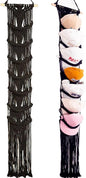 jontell Ball Cap Holder-1 Pack/Up to 14 Caps-Hat Organizer for Baseball Caps Display, Macrame Hat Rack for Wall, Boho Handmade Cap Hanger Over Door (Black)