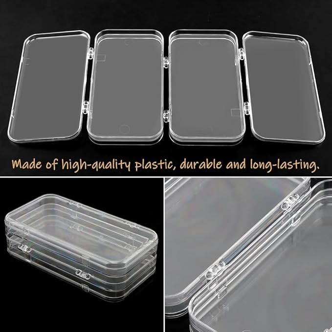 Tri-Fold Press On Nail Boxes Portable Nail Display box, Clear PET Plastic Storage Box for Fake Nails with Adhesive Double Sided Tape nails packaging for press ons