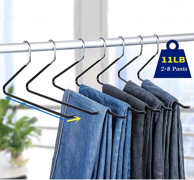 Metal Pants Hanger 20 Pack Open Ended Jeans Hangers Closet Space Saving for Trouser/Blanket/Jeans, Non Slip Hangers Strong Durable