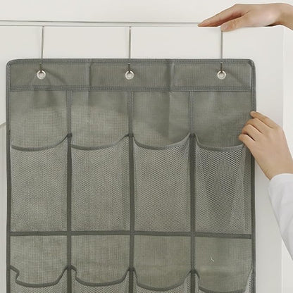 Hanging Over Door Shoe Organizer with 24 or 28 Pockets Storage Rack for Shoes Slippers Belts Scarves Accessories Home Space Saver(24 Pocket white)