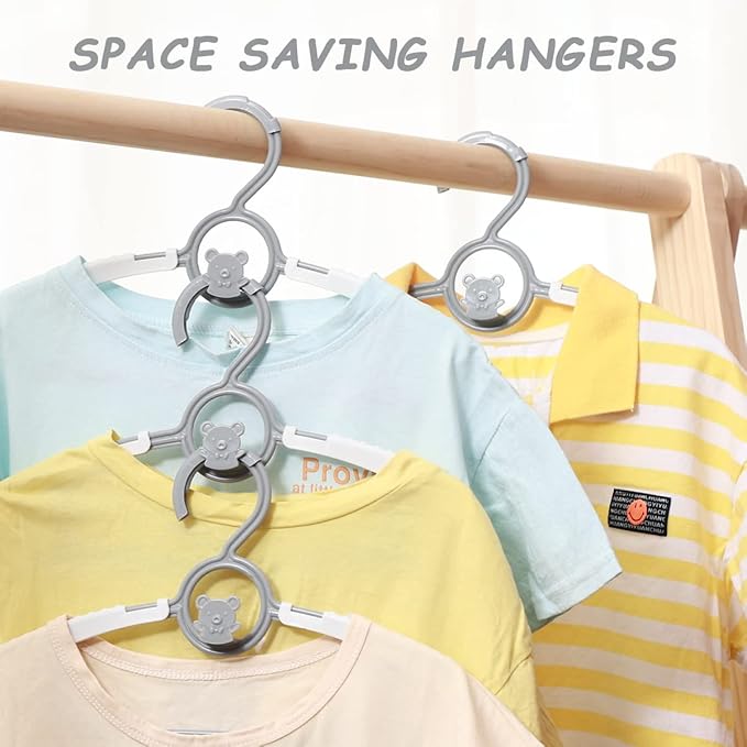 Baby Hangers for Nursery Closet 40 Pack Plastic Kids Clothes Hanger Space Saving Non Slip Extendable Toddler 11-14” Adjustable Hangers Heavy Duty Clothing Infant Hanger Bulk, Mixed Color for Boys