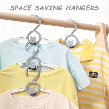 Baby Hangers for Nursery Closet 40 Pack Plastic Kids Clothes Hanger Space Saving Non Slip Extendable Toddler 11-14” Adjustable Hangers Heavy Duty Clothing Infant Hanger Bulk, Mixed Color for Boys