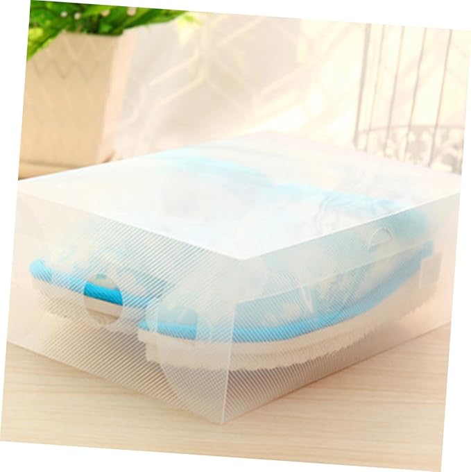 Sosoport 6pcs Plastic Shoe Boxes Lid Storage Case for Home Entryway Dustproof Shoe Organizer Small Item Storage Bins Space Saving Tidy Design
