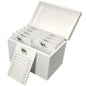 10 Layers Acrylic Eyelash Storage Box,Eyelash Holder Extension Tool,Makeup Organizer False Eyelashes Glue Pallet Holder, Grafting Eye lashes Close-Packed Display with 10 Pallets (White)